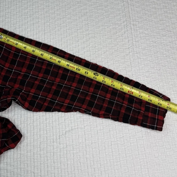 Kedem Sasson Top Women's One Size Red Plaid Button Up Tunic Oversized Lagenlook - Picture 12 of 14